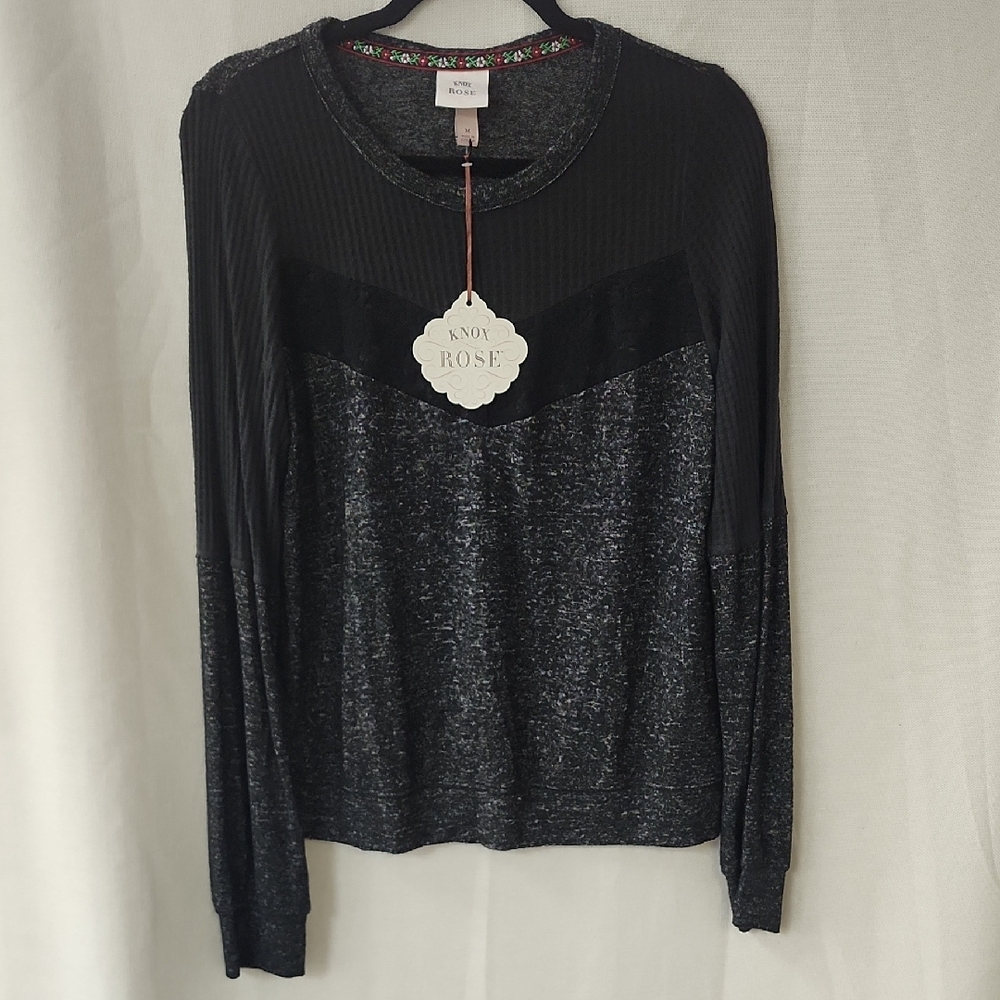 Knox Rose Black Silver Hoodie Sweatshirt